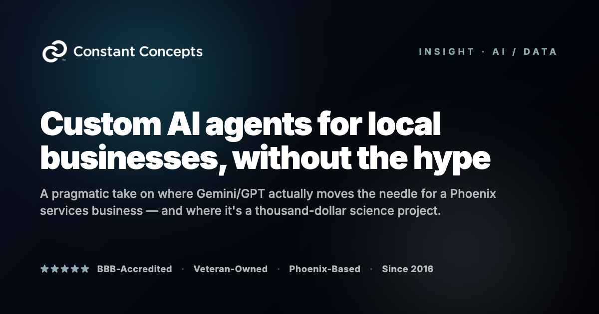 Custom AI agents for local businesses, without the hype