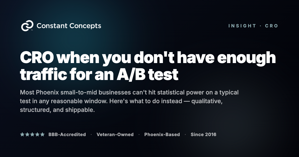 CRO when you don't have enough traffic for an A/B test