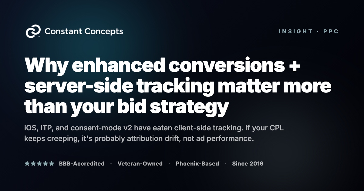 Why enhanced conversions + server-side tracking matter more than your bid strategy