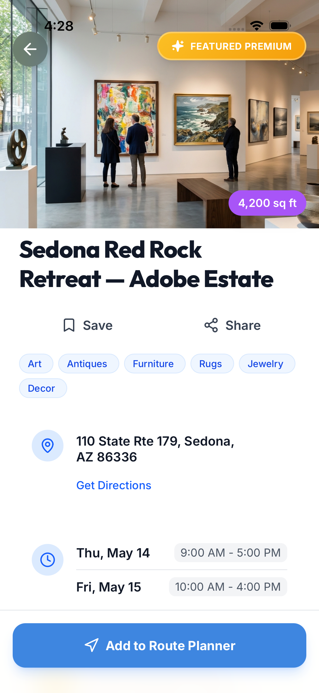 First Pick: Estate Sale Finder — screen 3