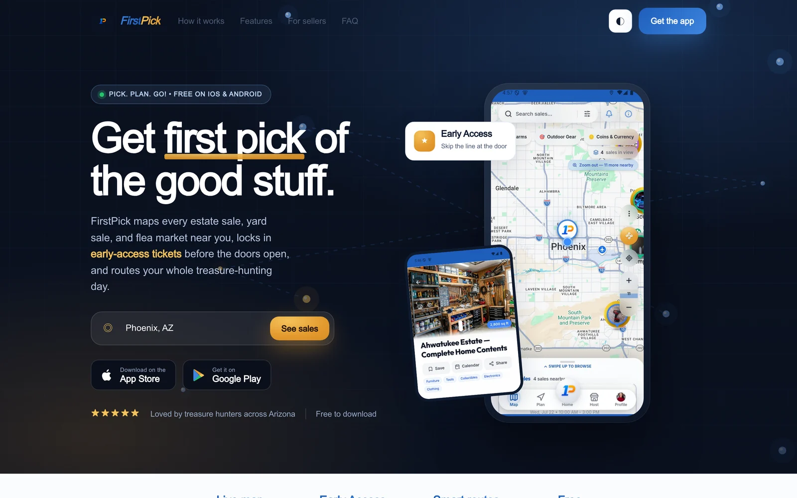 First Pick: Estate Sale Finder — launch site